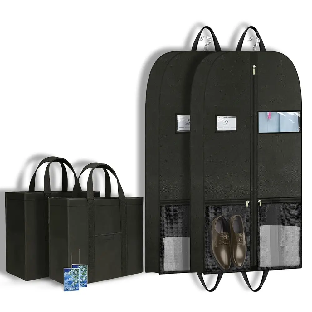 

Free ShippingFolding Garment Bag for Travel, Clothing Storage Bags for Hanging Clothes, Large Heavy Duty Zippered Garment Bags