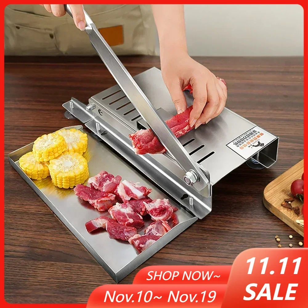 

Home Kitchen Manual Frozen Meat Slicer Bone Cutting Tool Stainless Steel Minced Lamb Bone Meat Cutter Chicken Duck Fish Cutting