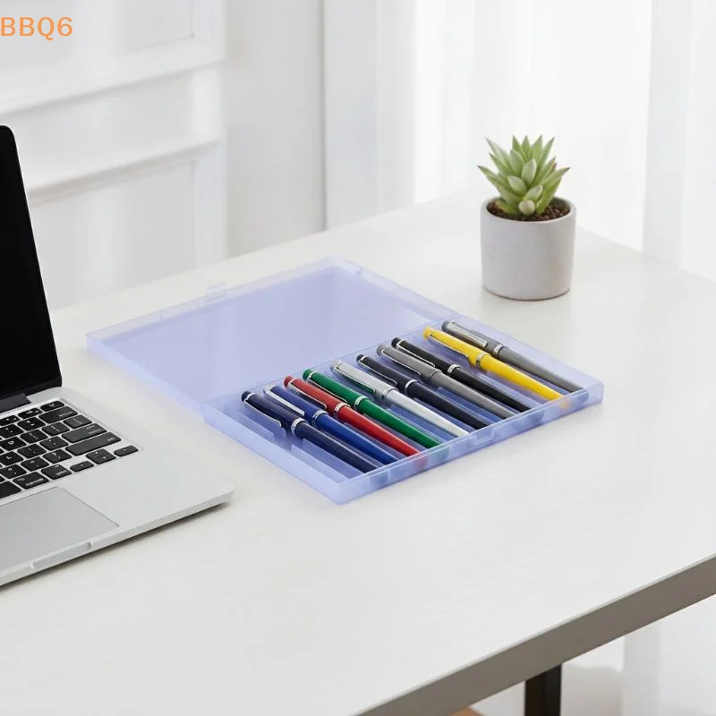*1/2Pcs MultiSlot Pen Ganized Box Stationery Display Holder Plastic Pencil Case Writing Containers School Supplies Pen Boxes