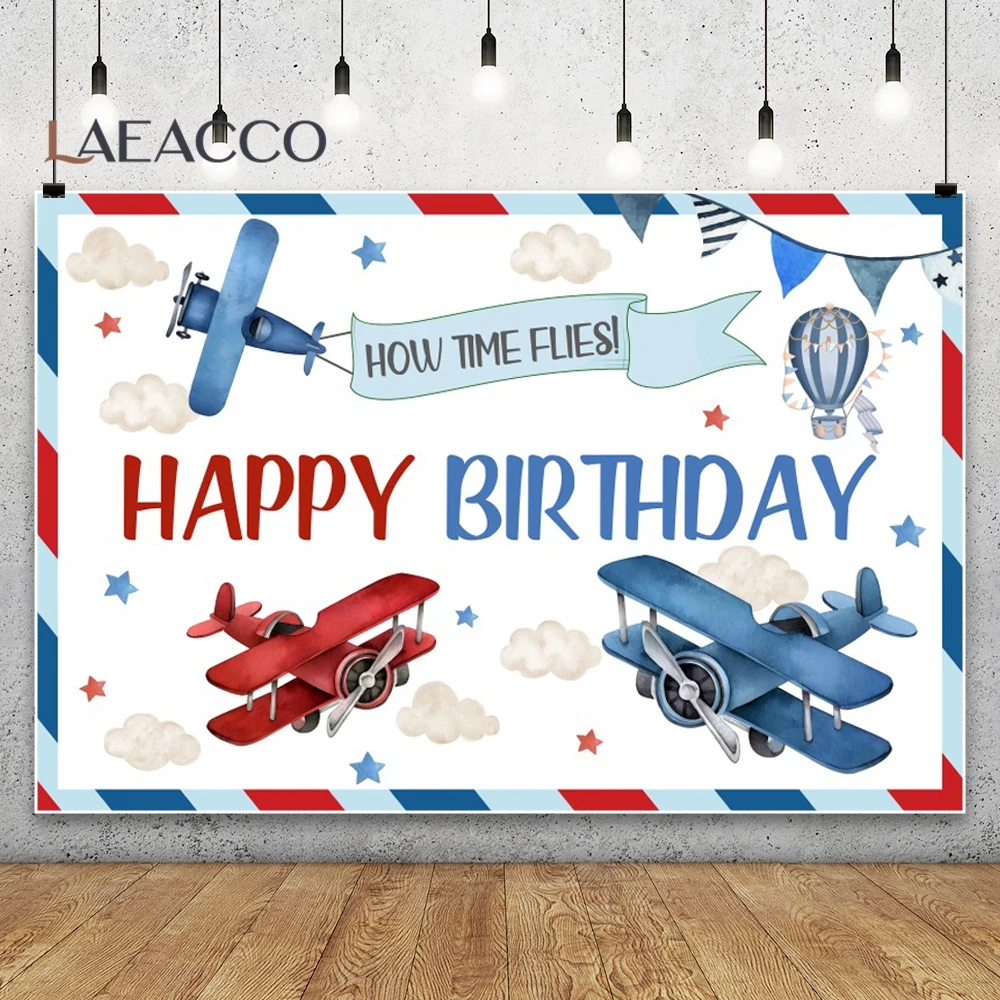 Airplane Theme Birthday Photography Background Aviator Adventure Aircraft Boy Birthday Party Baby Shower Photo Shoot Backdrops