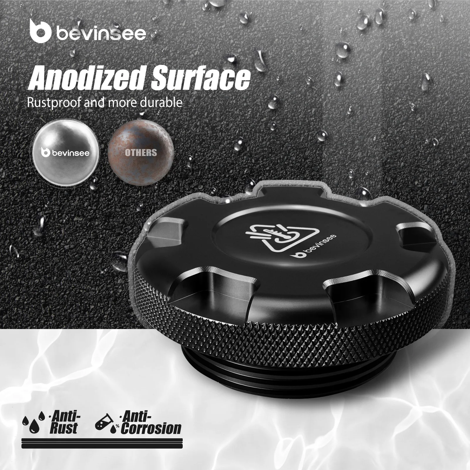 BEVINSEE Coolant Reservoir Cap for Audi A3 S3 RS3 TT Q2 Q3, for VW for Golf MK6 MK7 MK8 for Tiguan MK2 for Passat B8, for SEAT