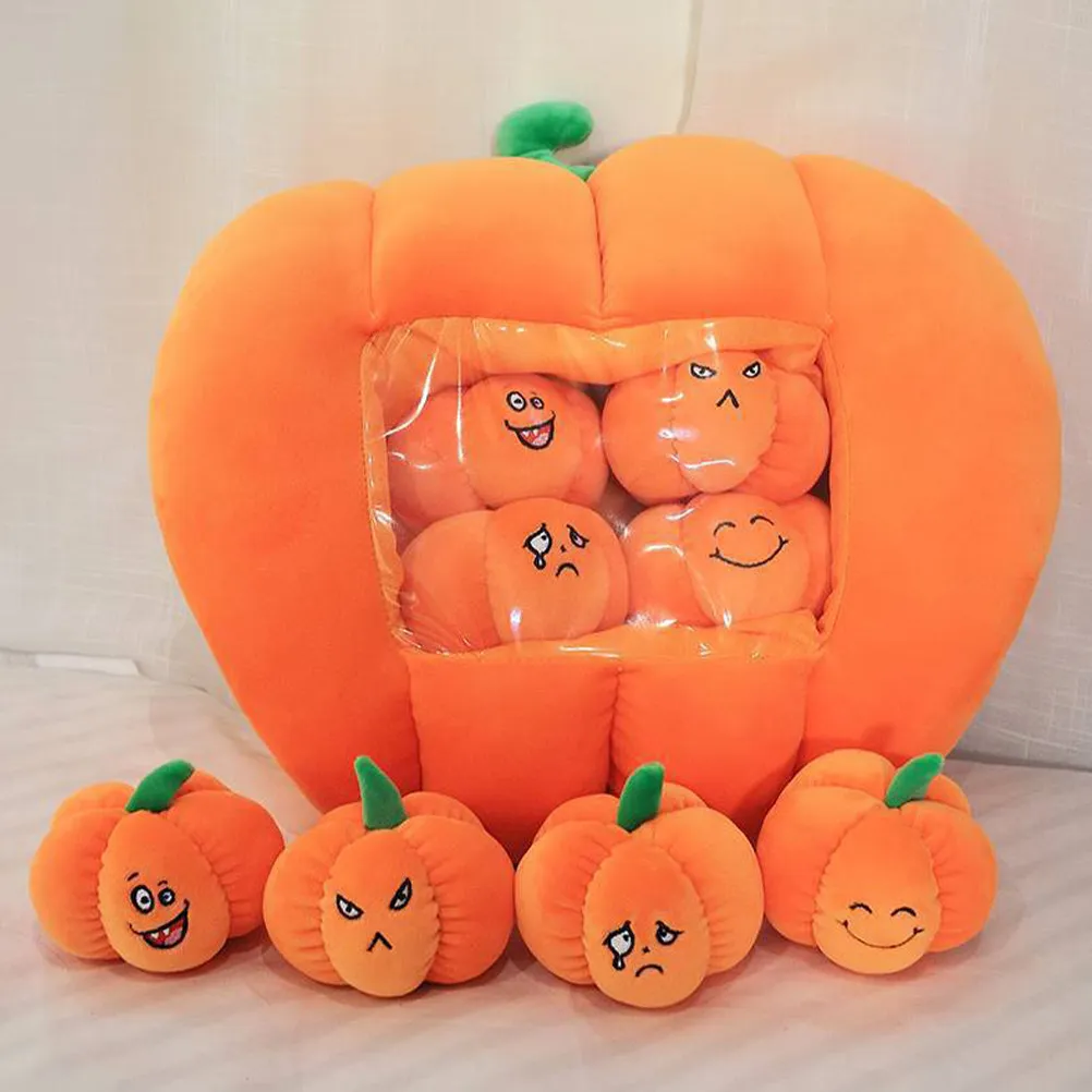 

Visible Pumpkin Pillow Small Size Adorable Cartoon Style Decorative Throw Pillow for Home Room Halloween Christmas Party Gift