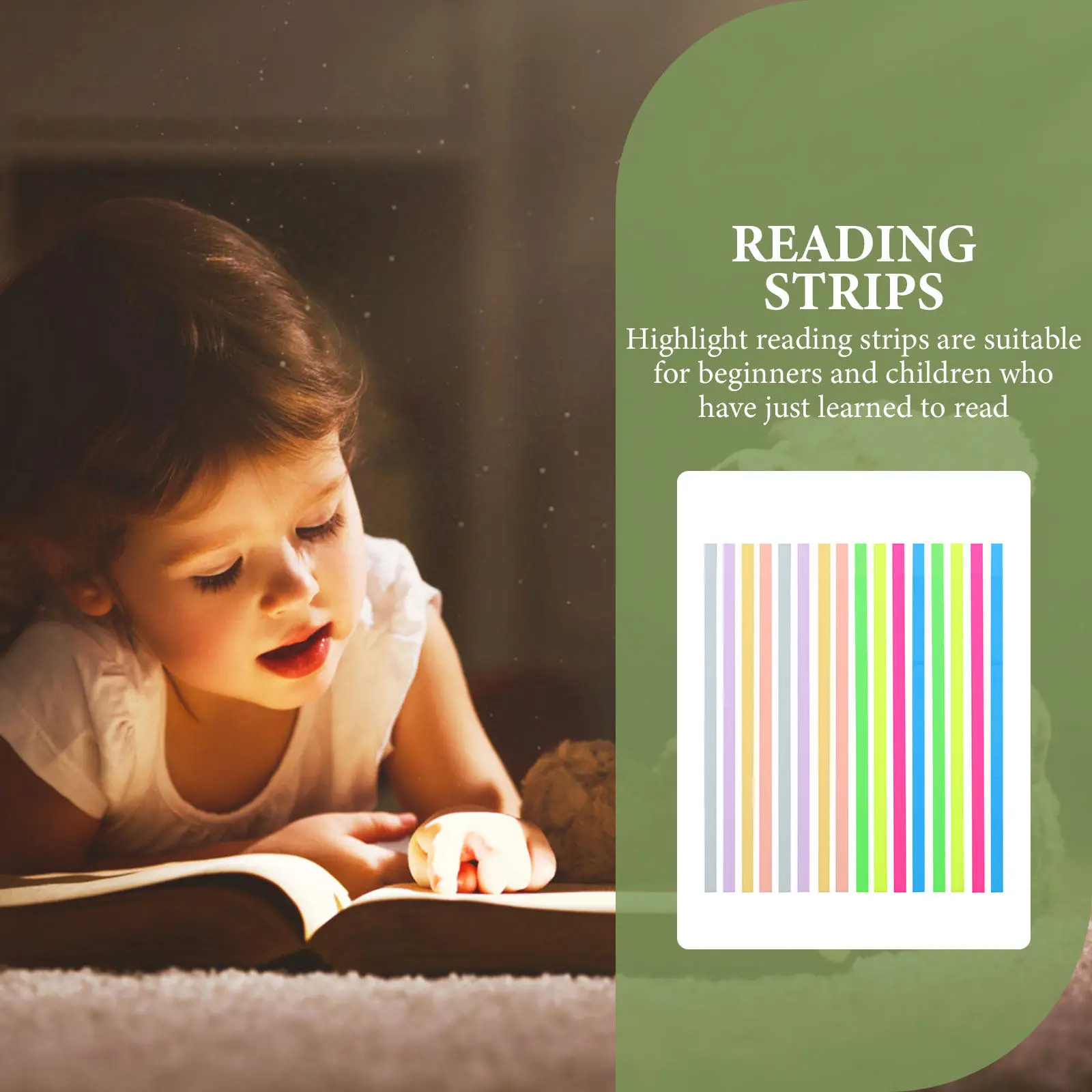 2 Books Reading Strips Colored Sticky Tabs Fluorescence Page Markers Adhesive Reading Markers Office Supplies Sticky Index Tabs