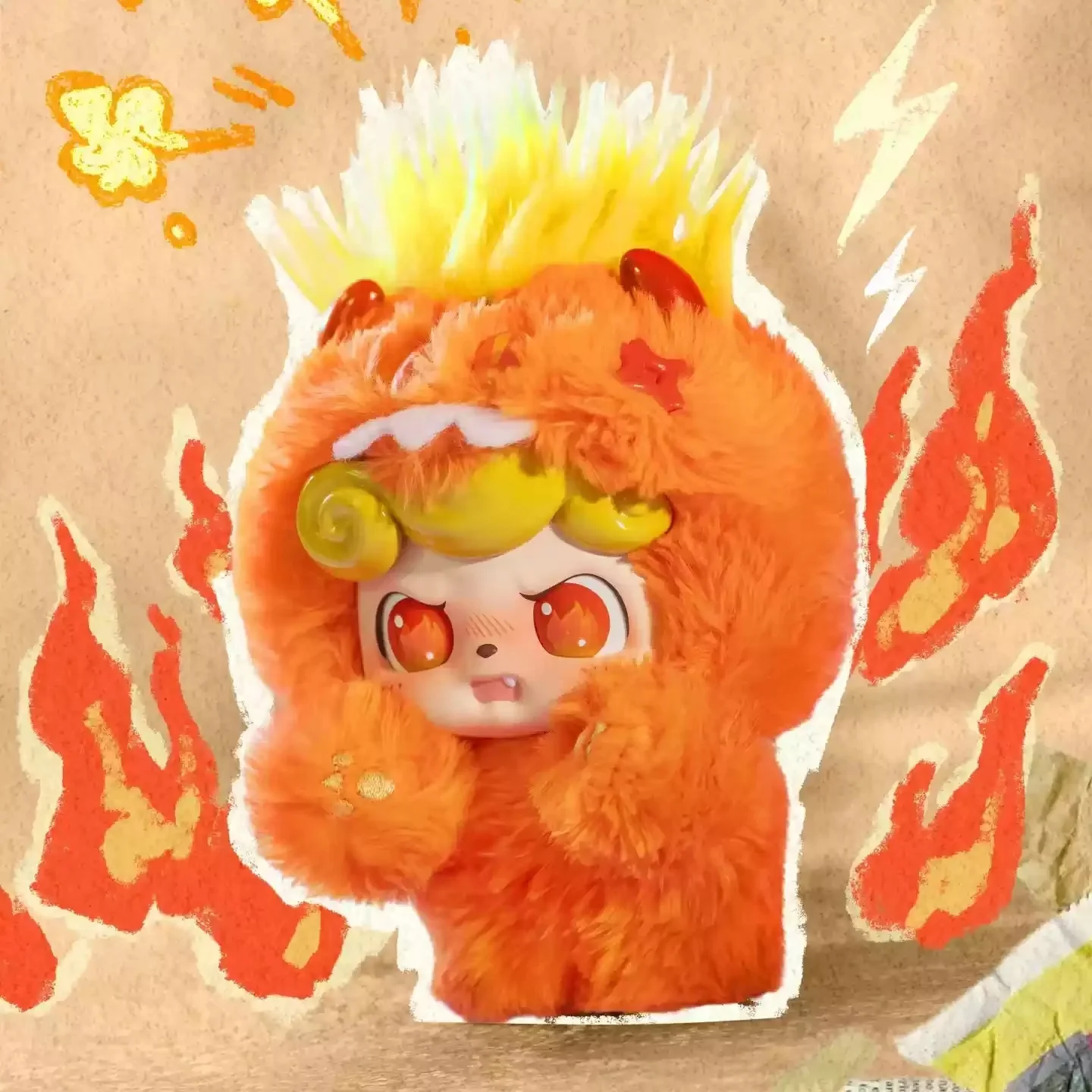 

New Genuine Q.Kid Emotional Hairy Monsters Series Plush Pvc Blind Box Tide Play Kawaii Doll Pendant Bag Decorative Gift In Stock