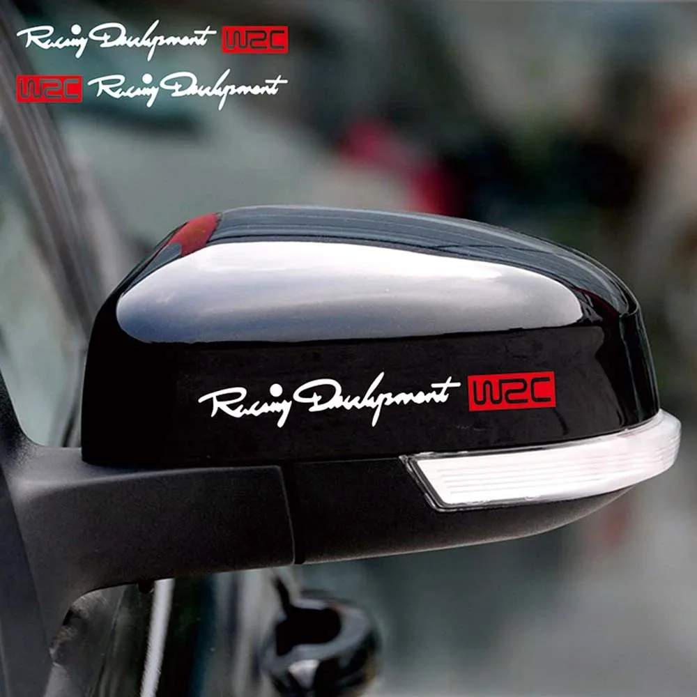 

4 x Car Styling Fashion WRC World Racing Development Creative Car Door Handle Decals Dual Color Design Stickers Vinyls Decals