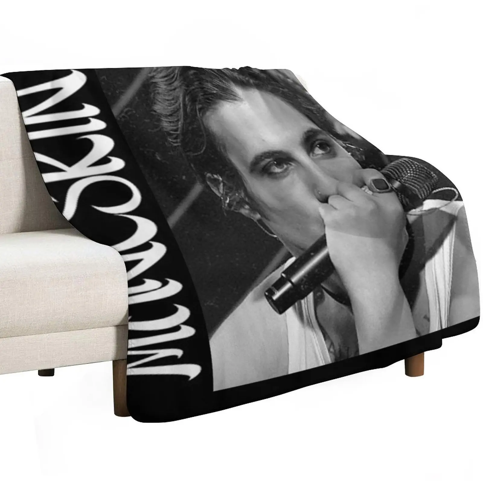 Damiano David Maneskin Throw Blanket Sofas Loose Single Retros Furrys Cute Plaid Blankets