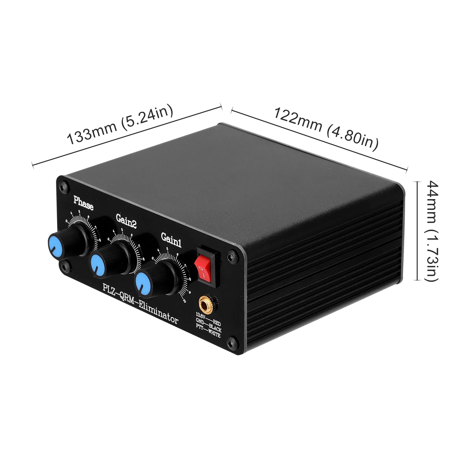 QRM Eliminator X-Phase 1-30MHz HF Bands Phase/ Two Gains Adjustable Built-in PTT Control QRM Canceller Aluminum Alloy Casing