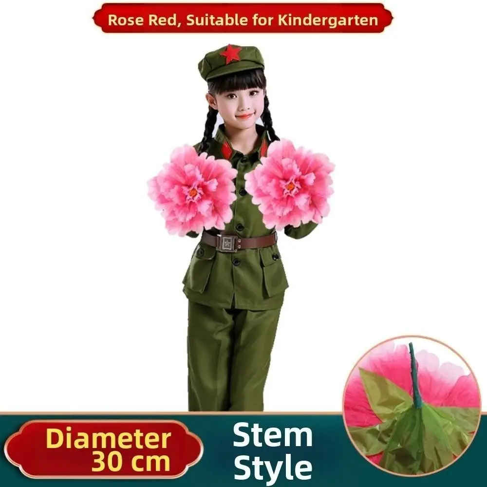 Hand held Peony Dance Performance Props 30/40/50cm DIY Handmade Stage Art Classica Props Children Hand held Choral Flower