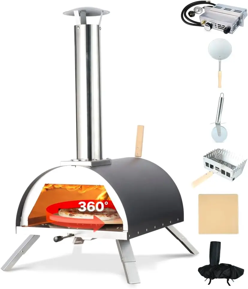 

Hello. Dr 13" wood and gas pizza oven outdoor - multi-fuel rotating pizza oven - propane pizza oven outdoo r- Outdoor