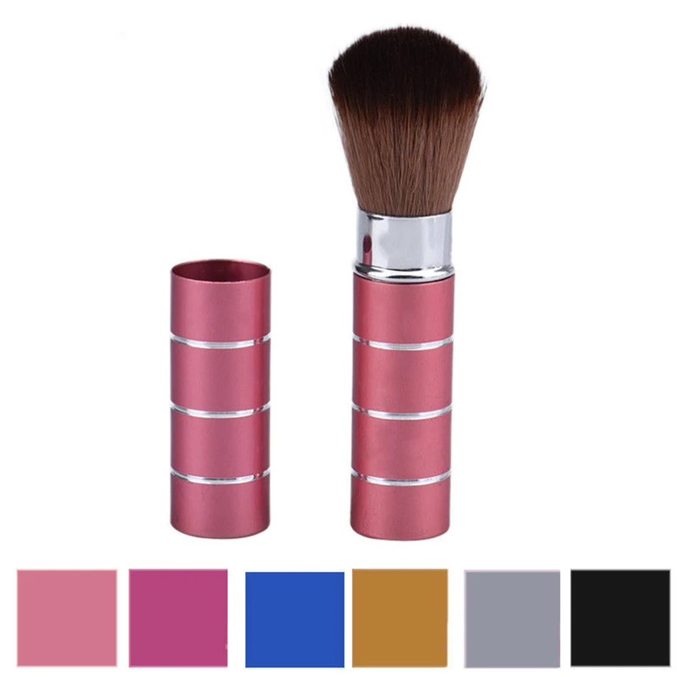 1PC Pro Intrekbare Dome Blush Brush Aluminium Oogschaduw Foundation Gezichtsborstels Make-up Cosmetische Gereedschappen