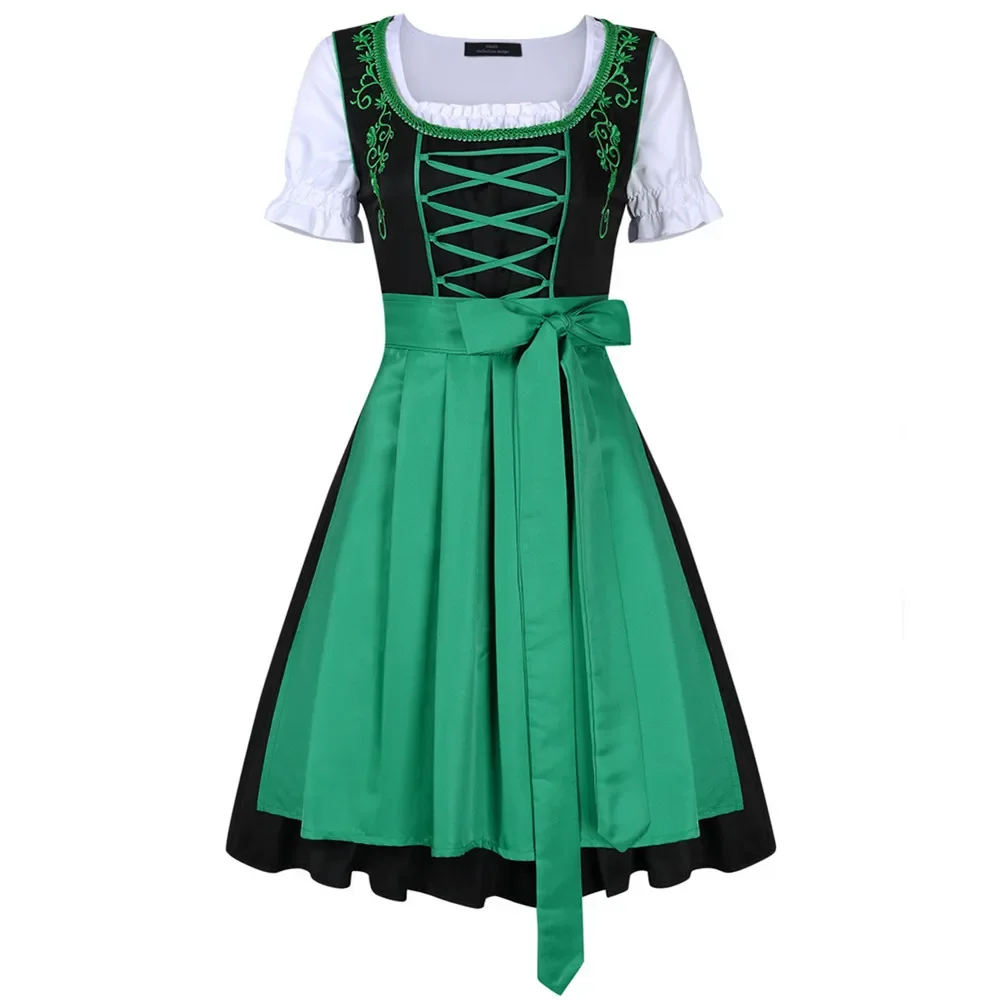 Costume classique Oktoberfest pour femme, robe bavaroise trempée de bière pour femme, cosplay de femme de chambre, robe de soirée d'Halloween, Dirndl