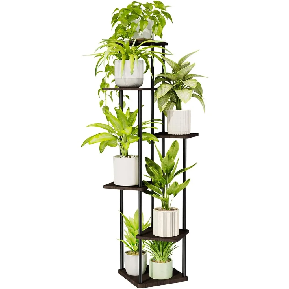 

Bamworld 6 Tier Plant Stand Indoor, Tall Metal Plant Shelf for Multiple Plants, Corner Tiered Flower Stand for Patio Garden