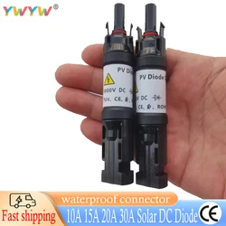 Solar DC Diode PV Plug Waterproof Connector For Solar PV System Solar Panel Parallel Connection Protection 10A 15A 20A 30A