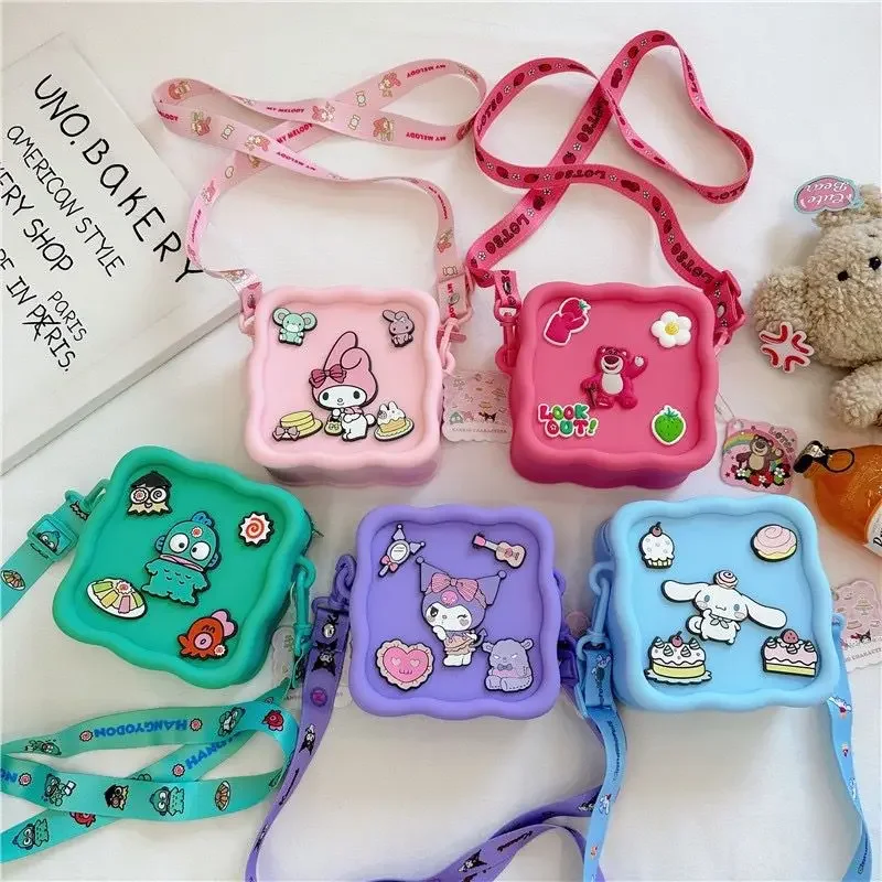 Sweet Sanrio Cinnamoroll Hangyodon Anime Kawaii Ins bolso cruzado para niños, lindo monedero de almacenamiento de dibujos animados My Melody, regalos para niños