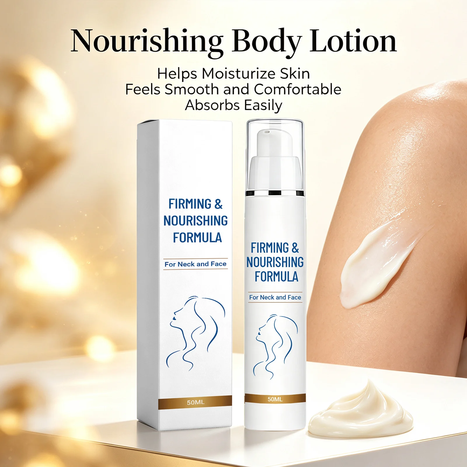 Firming Face Neck Lotion Nourishing Lifting & Tightening Skin Smoothing Fade Fine Lines Fast‑absorbing Daily Moisturizing Cream