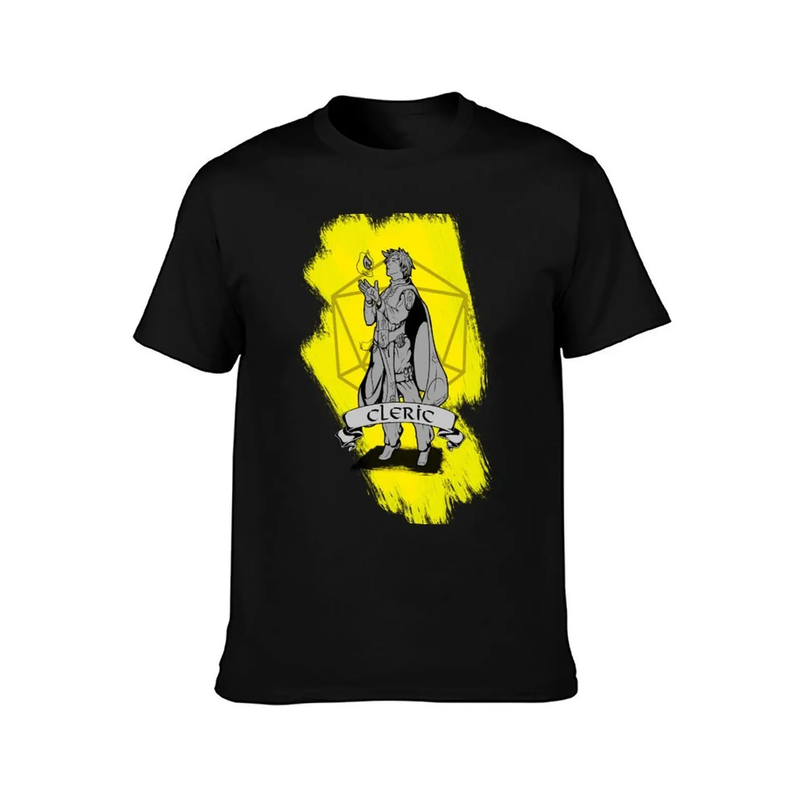 D&D Classes - Cleric T-Shirt, Summer Casual Cotton Tee, Oversized Streetwear Tops, Vintage Graphic Print, Loose Fit Short Sleeve