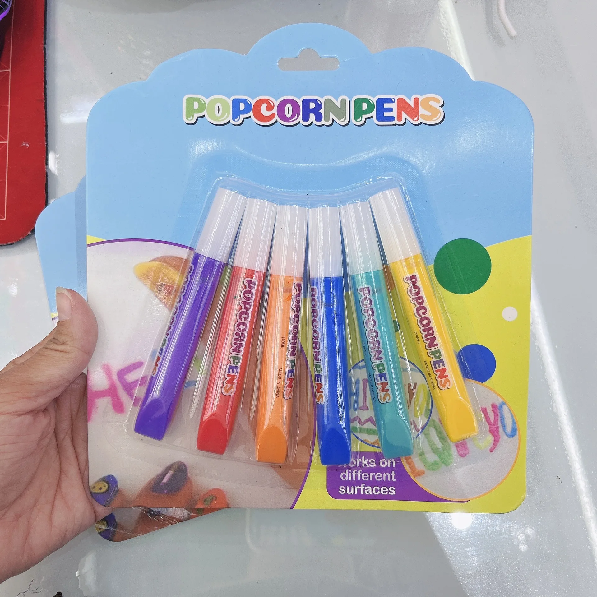 6 Colors Popcorn Pens, Heat Activated 3D Puffy Bubble Paint Markers, DIY Art Drawing Pens for Kids Craft Supplies