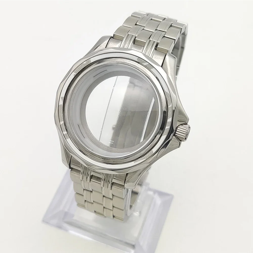 NH35 Case Dial Pointer 41mm Mechanical Stainless Steel Strap Watch for Seamaster Seahorse 300m NH36 Modified Parts Accessories