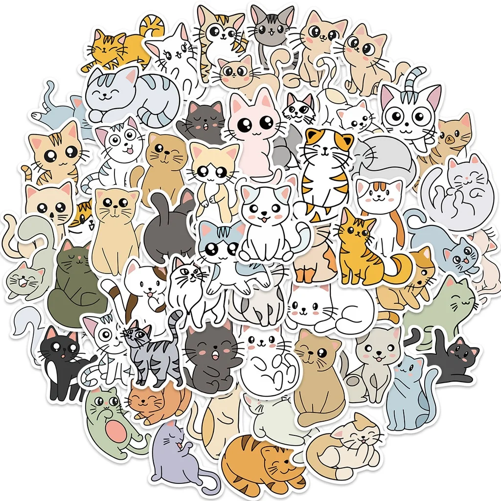 60PCS Cartoon Katze Aufkleber Für Koffer Sammelalbum Schreibwaren Scrapbooking Aufkleber BulingBulingStickers Shop