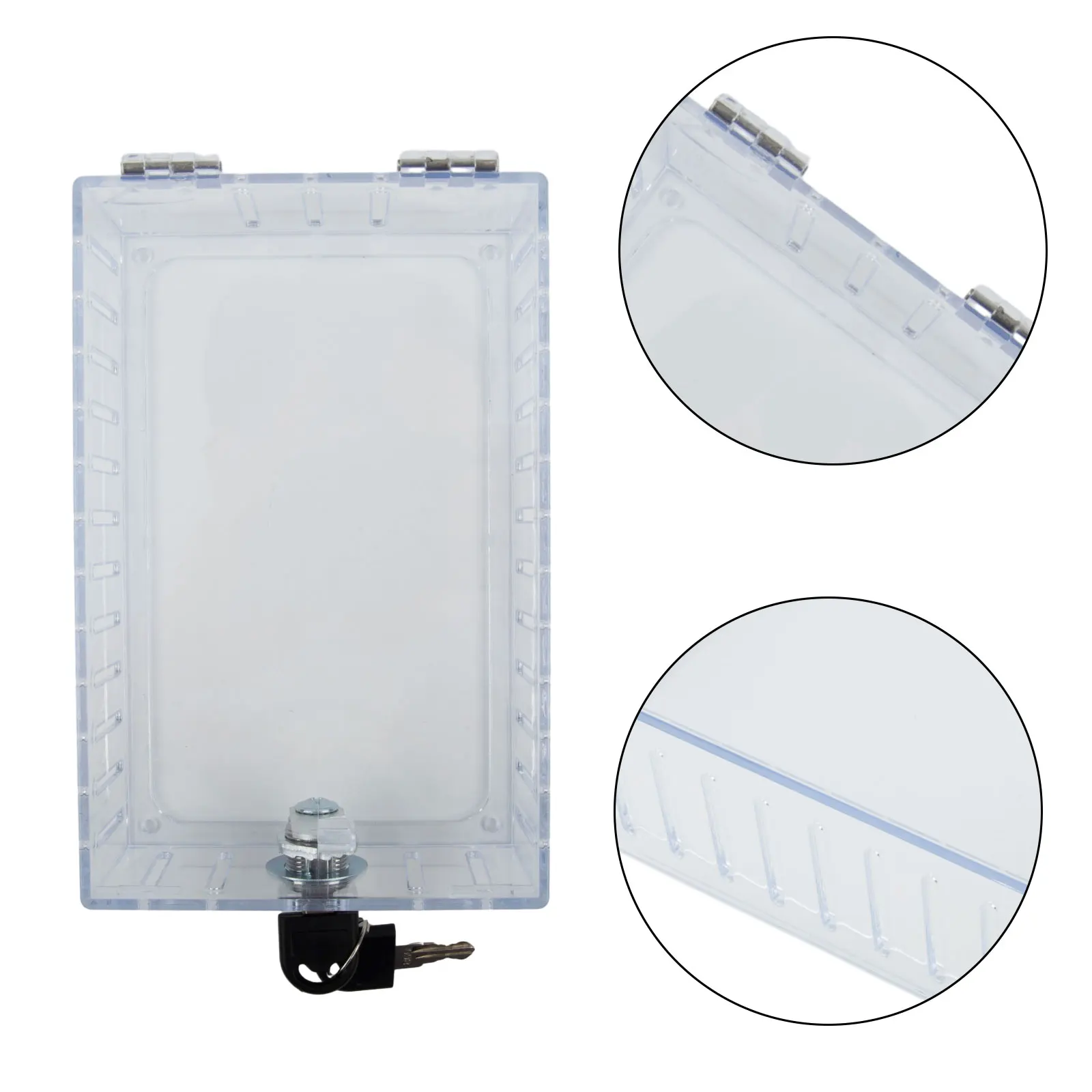Thermostat Protection Cover Clear Thermostat Lock Box With Lock Transparent Protector Guard Cover Box For Home-School