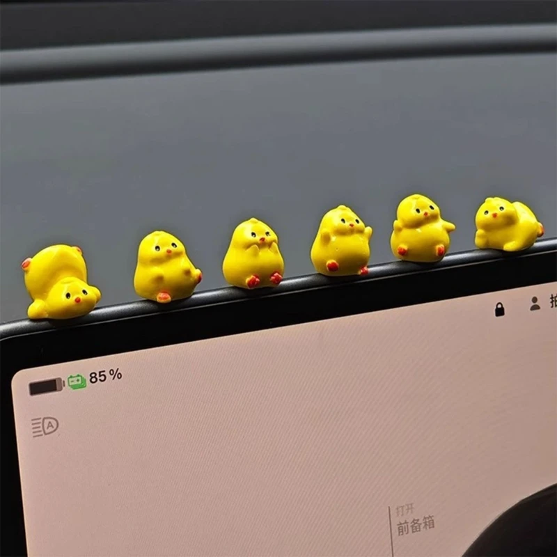 6Pcs Mini Resin Chicken Tiny Chicken Miniature Chicken for Fairys Garden Accessories Decoration Miniature Landscape Ornament