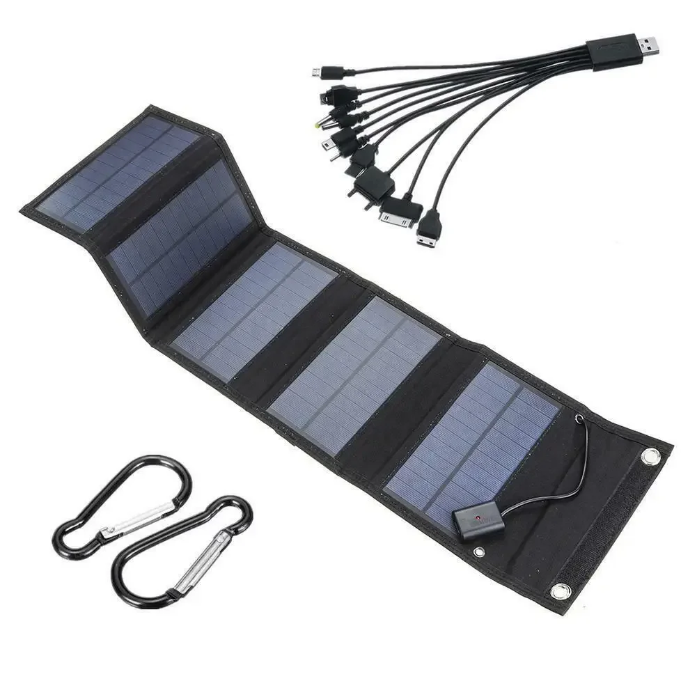 70W Foldable USB Solar Panel Solar Cell Portable Folding Waterproof Solar Panel Charger Outdoor Mobile Power Battery Charger