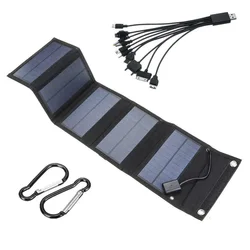 12W Foldable USB Solar Panel Solar Cell Portable Folding Waterproof Solar Panel Charger Outdoor Mobile Power Battery Charger