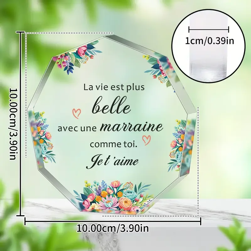 French Christmas 1pc 2D French Godmother Gift for Godmother Christmas Gift Idea Godmother Birthday Gift Woman Idea