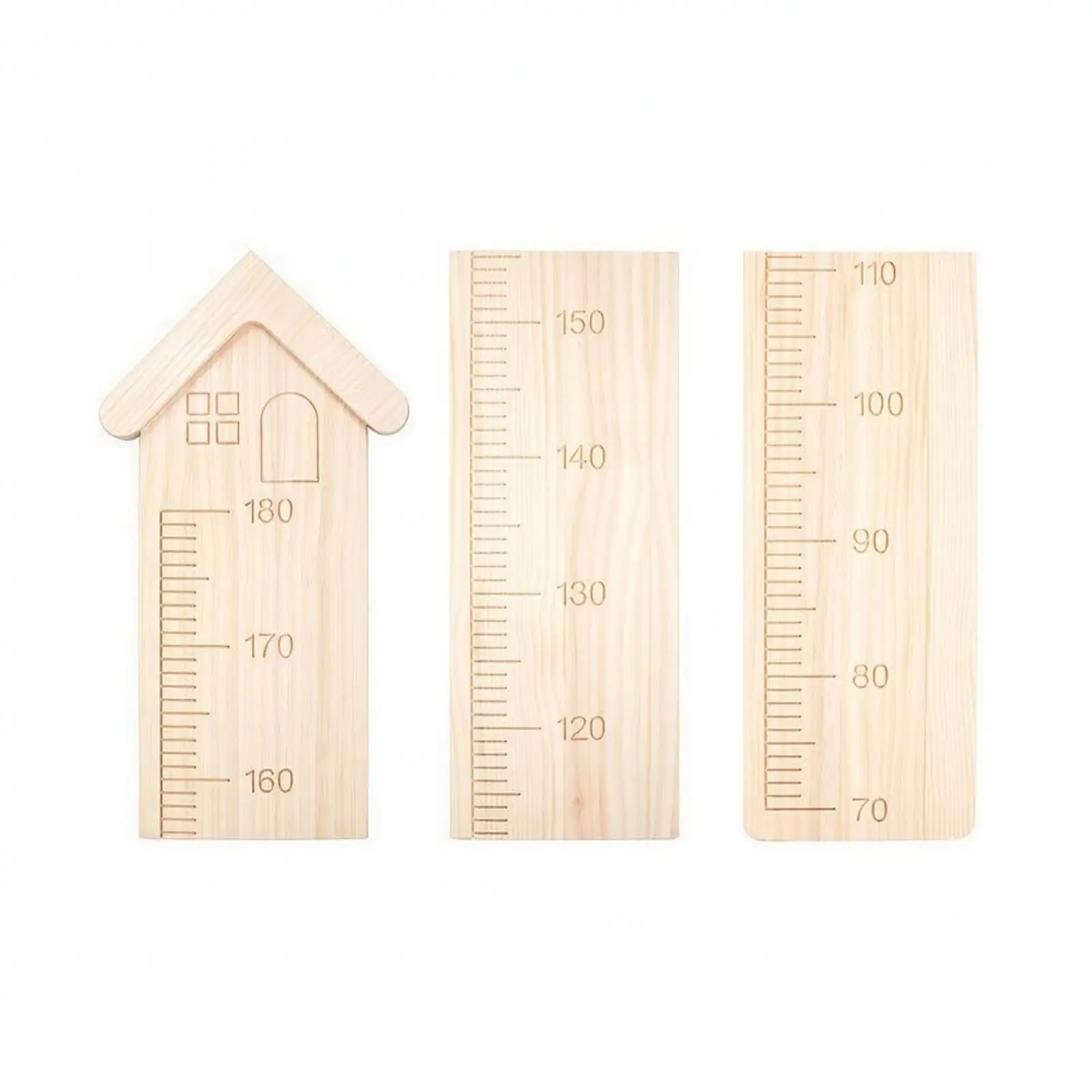 Wooden Growth Chart Natural Wall Growth Chart Non-Marking for Playroom, Children