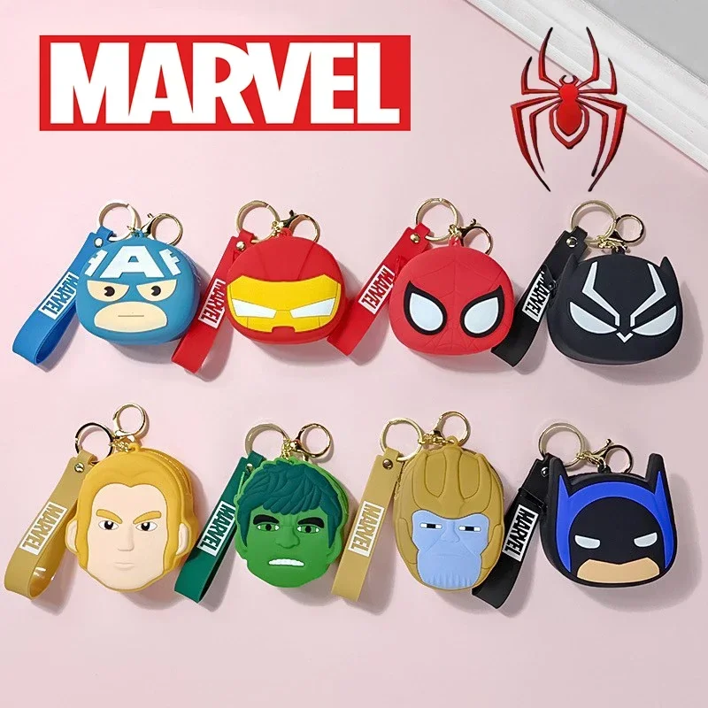 New Marvel Coin purse Creative Avengers Coin purse Keychain Cartoon Anime Car Key Bag Bag Pendant Tide Cool Spider-Man Keychain