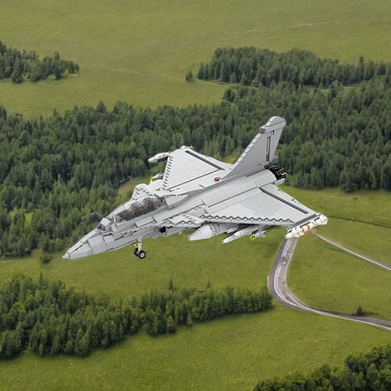 1216 Pcs Dassault Rafale 1:33 Scale Military Fighter Jet Custom MOC Creation Building BlocksToys Gift