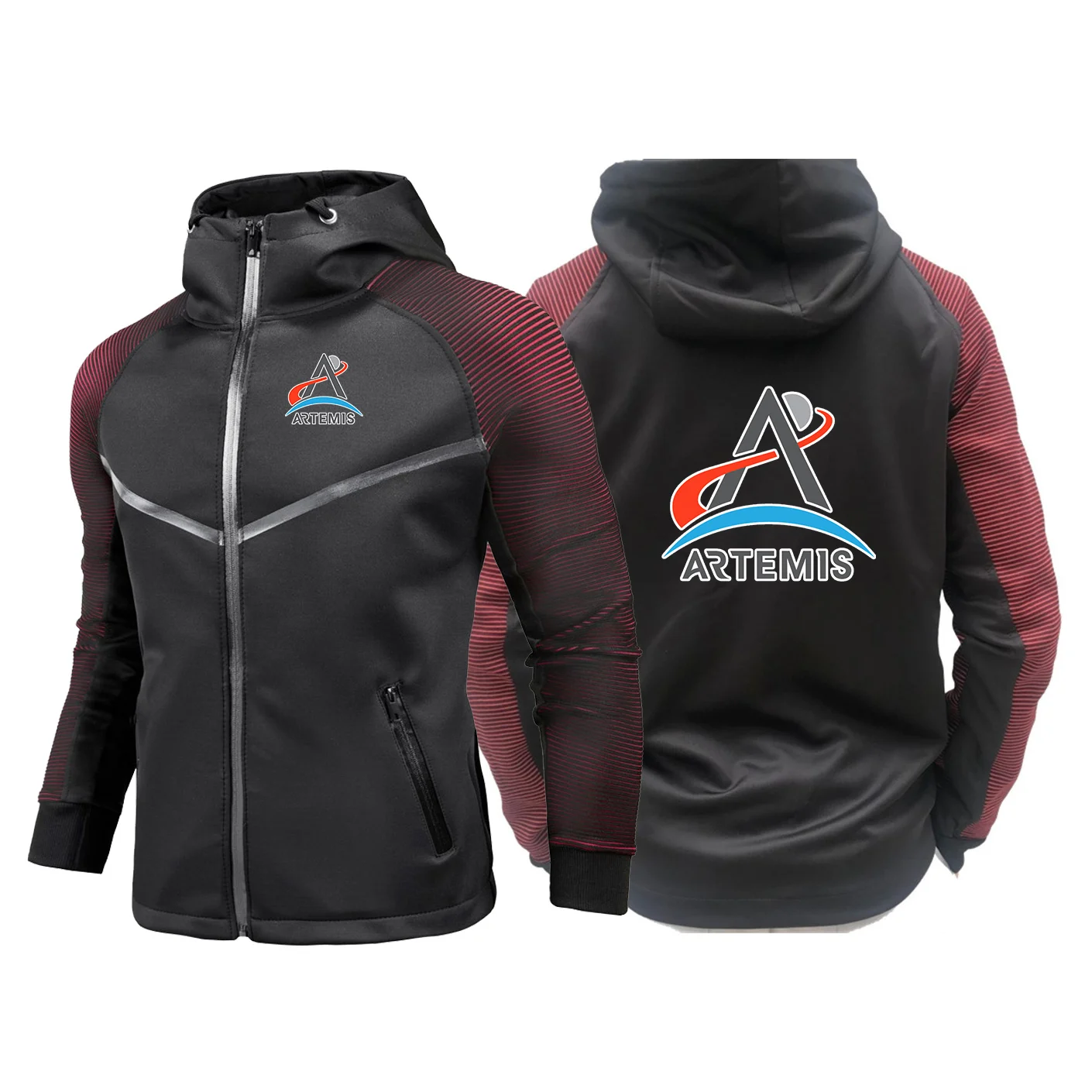 Men's Artemis Program Logo Print New Spring and Autumn Windproof Hooded Windbreaker Fashion Jacket 2026 Men's Coat Hoodies