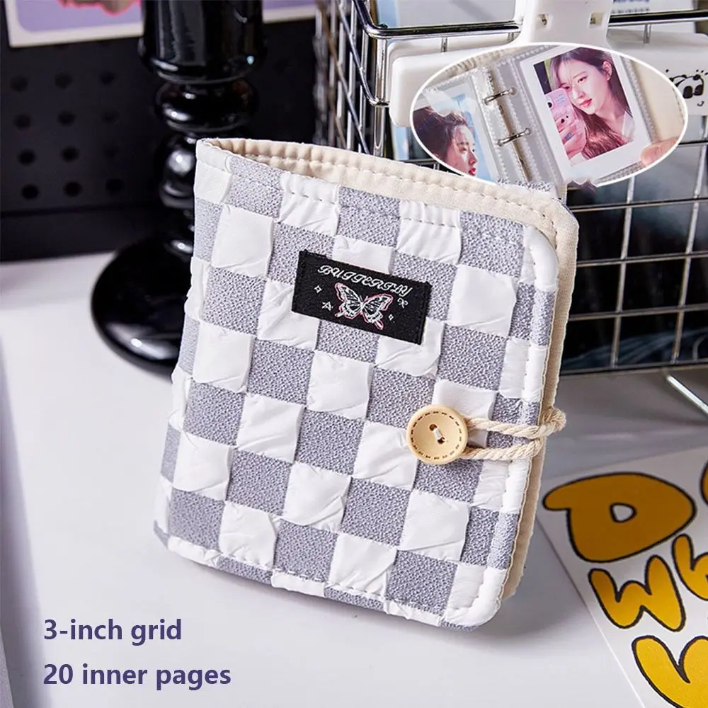 

Шахматная доска с бабочкой, фотоальбом, переплет, вкладыш, сделай сам, 3-дюймовый держатель для фотокарт, одна сетка, INS Idol Card, коллекционная книга