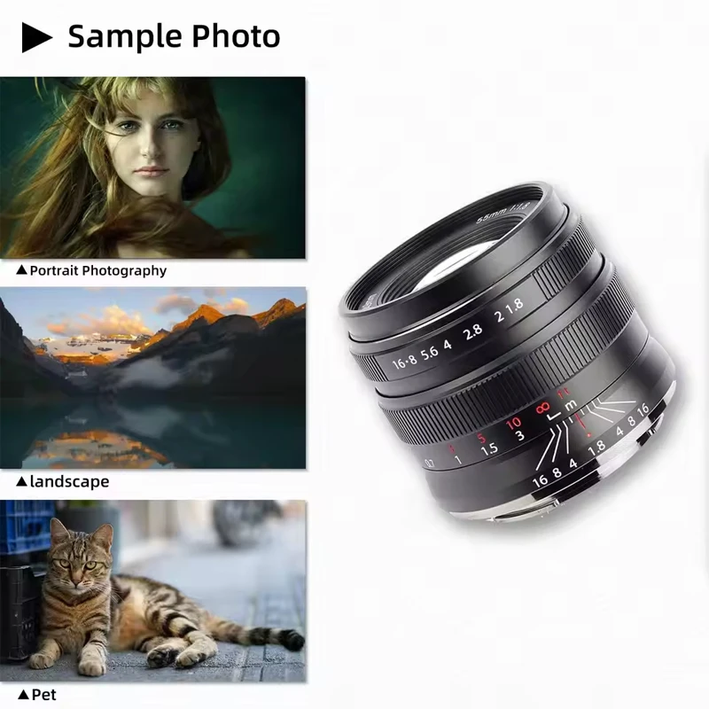 Brightin Star 55 mm F1.8 Vollformat-Porträtobjektiv mit manueller Fokussierung für Canon Rf Nikon Z Sony E-Mount spiegellose Kamera