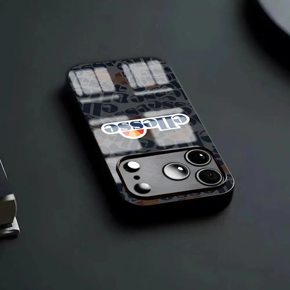 Чехол для телефона с логотипом E-ellesse для iPhone 18 17 16 15 14 13 12 11 Plus Mini Pro Max, стеклянный чехол