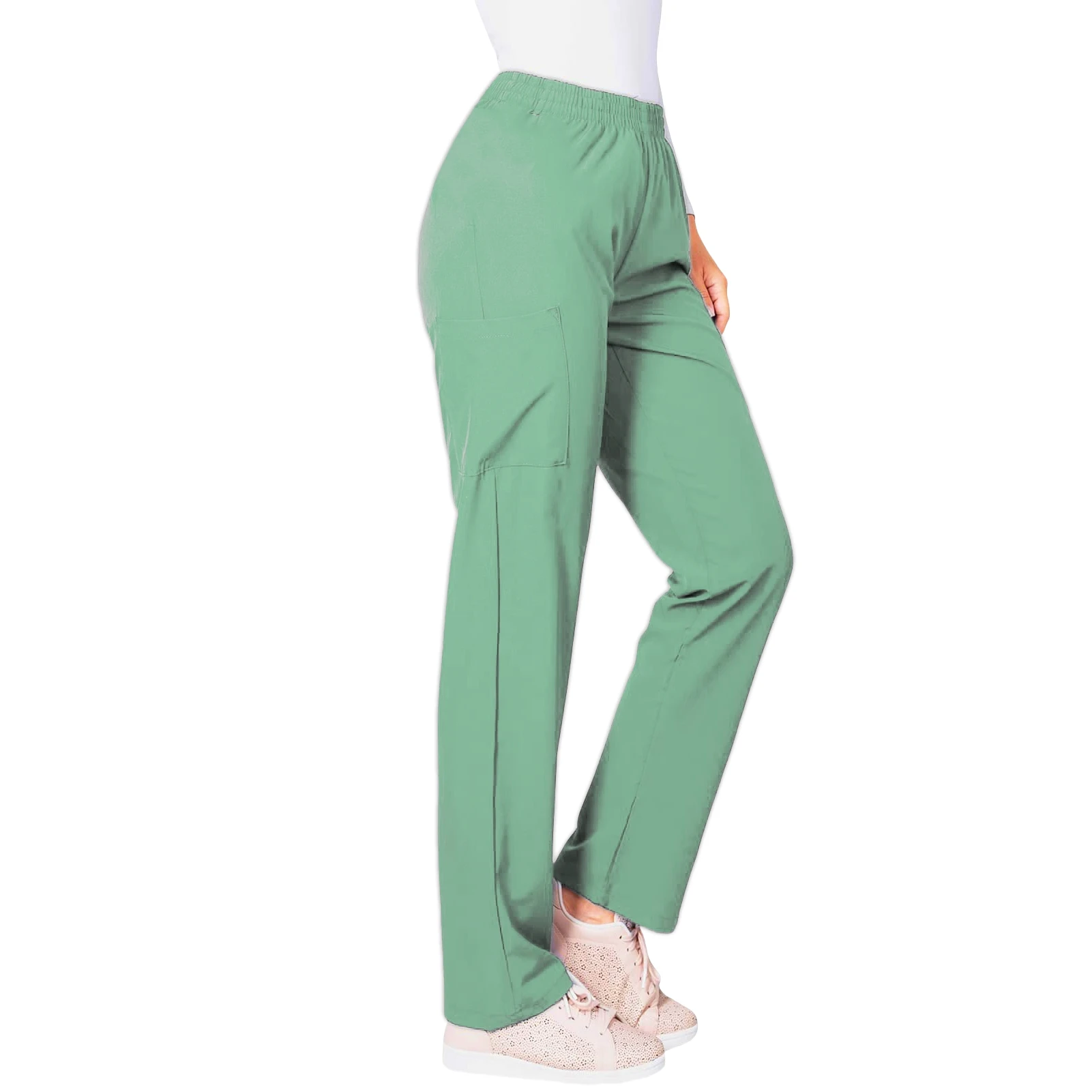 Elastic Nurse Pants Women's Surgical Gown Pants Summer trousers Black Elastic Waist Large Size Quick-drying Doctor Work Pants