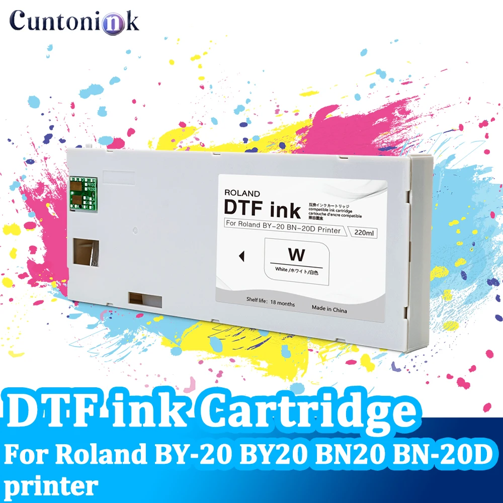 

DTF Ink Cartridge BY-20 BN-20D With 220ML DTF Ink with Chip For Roland BY-20 BY20 BN-20D BN20 Printer ink BKCMYWH