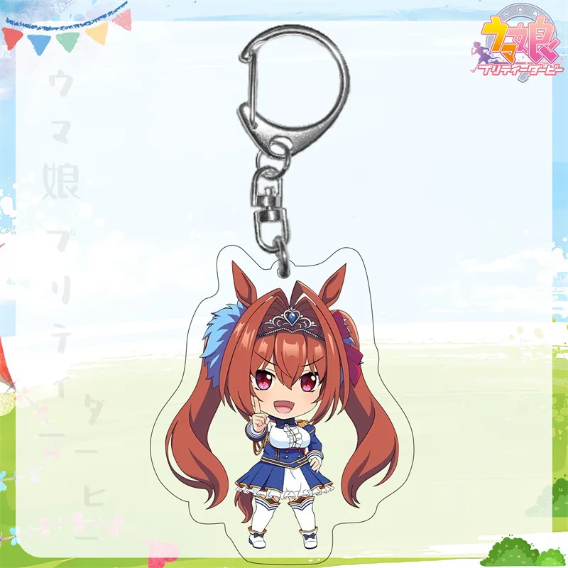 6CM lindo Anime Pretty Derby Shuttle Mejiro Mcqueen Symboli Rudolf Kawaii llavero acrílico juego joyería accesorios de Cosplay