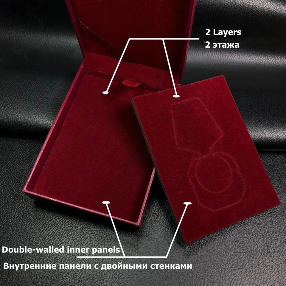 Customized Soviet Medal Display Box, Badge Gift, Leather Red CCCP