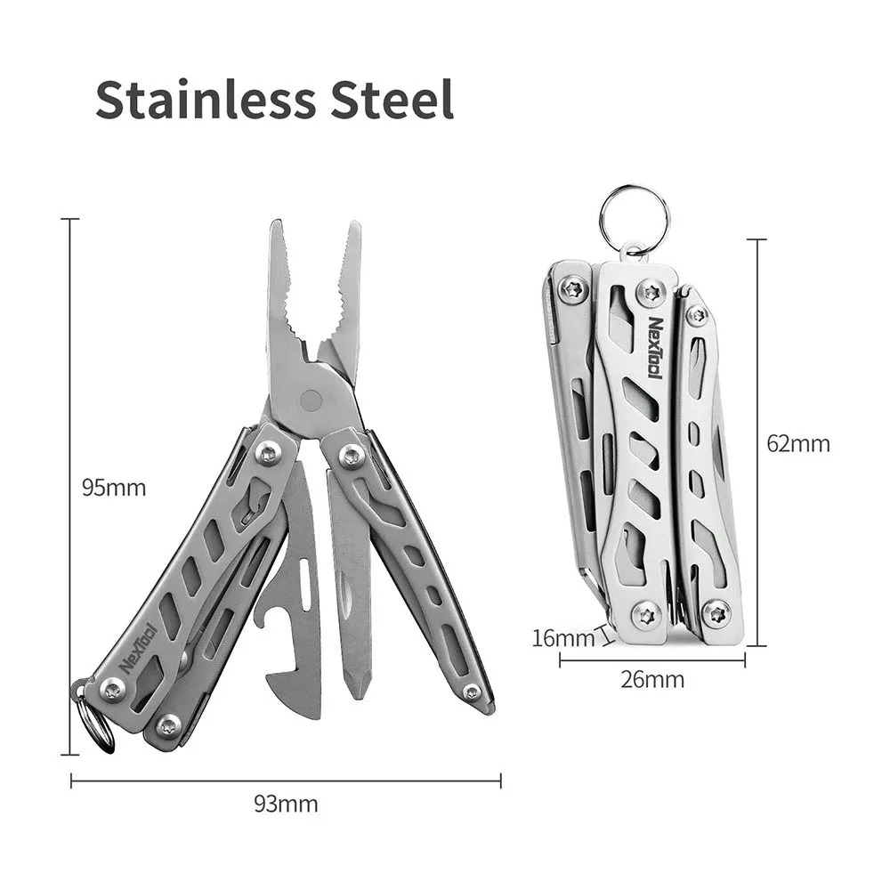 Imagem -06 - Nextool-mini Flagship Multi Funcional Dobrável Ferramenta de Mão Edc Chave de Fenda Alicadores Abridor de Garrafas Multitool ao ar Livre 10 em 1