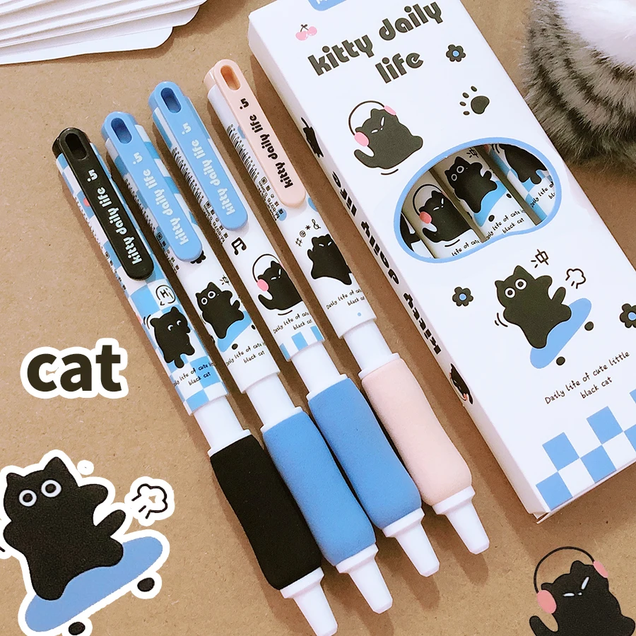 Aesthetic stationery items back to school cute cat Ballpoint pen gel pens Elegant pens Kawaii Stationery supplies cute pens