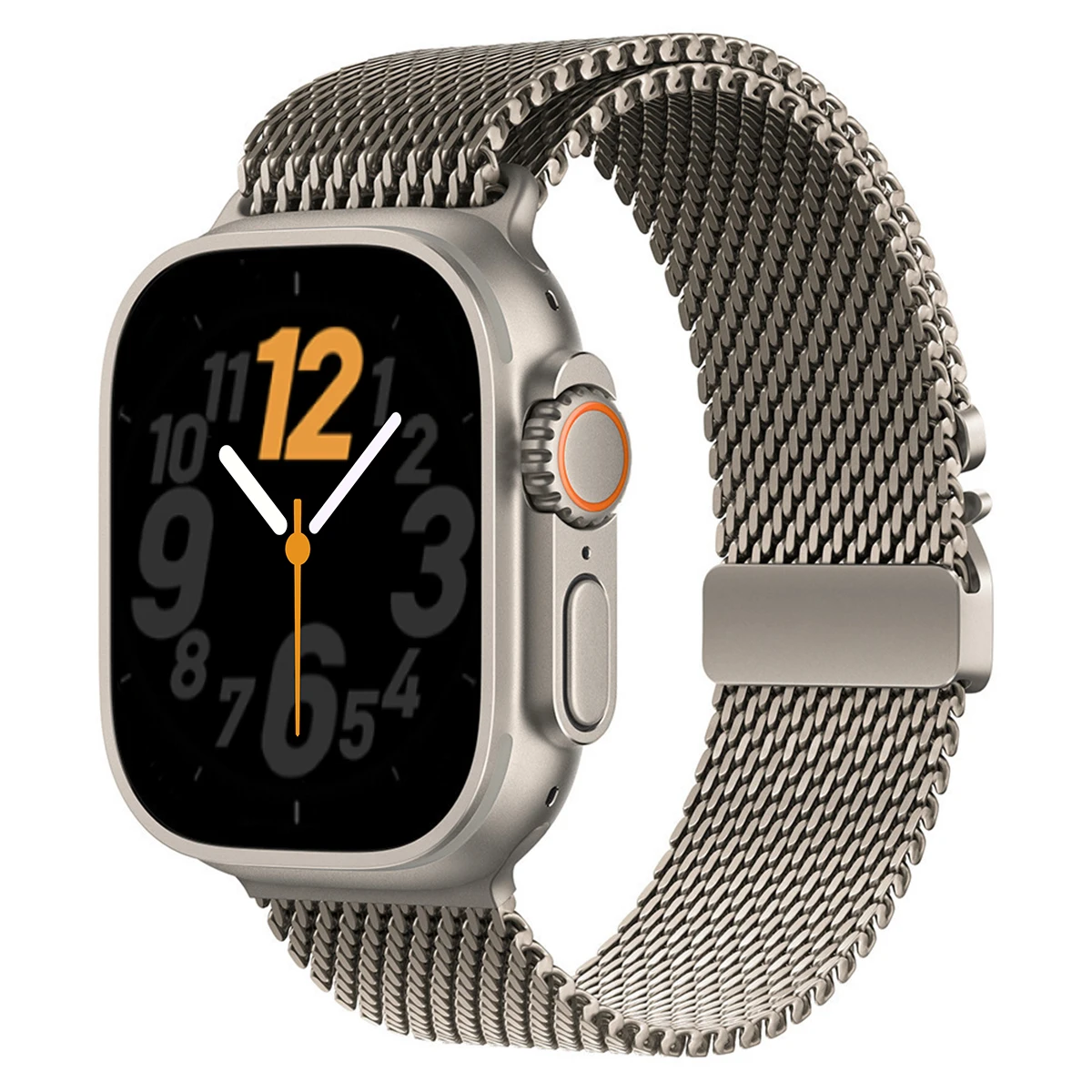 Luxury Titanium Bracelet for Apple Watch Ultra 2 Series 10 9 8 7 Milanese Loop Band for IWatch 49/46/45/44/42mm Parachute Buckle
