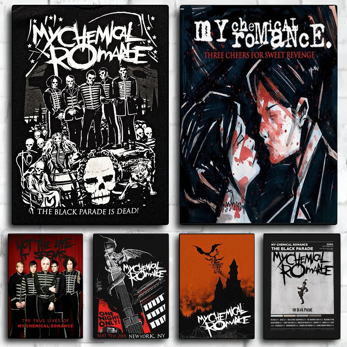 Musical Instrument Poster - โปสเตอร์พิมพ์ลายวงดนตรีร็อค My Chemical Romance ภาพพิมพ์ศิลปะนักร้องป๊อปสุดฮิต ของตกแต่งผนังห้องนอน