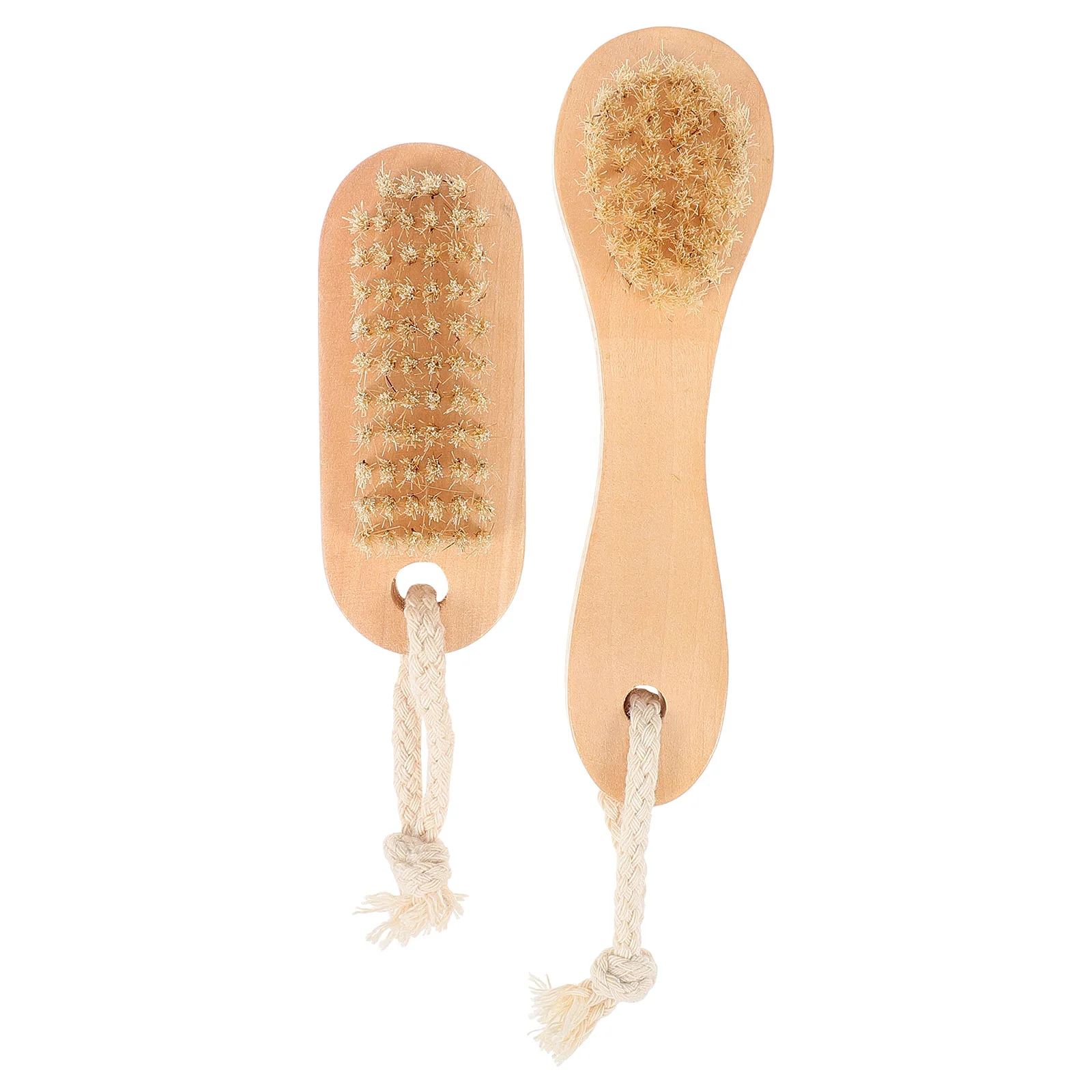 

2 Pcs Hemu Pig Hair Brush Facial Cleansing Skin Care Tool Face Wash Scrubber Exfoliating Brushes for and