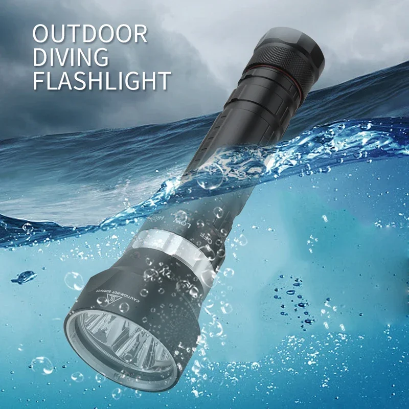 

DX3/DX4/DX5 Waterproof Scuba Diving Flashlight 6000LM XM-L L2 LED Torch Rotary Switch 3-Mode Underwater 100M Dive Lanterna Lamp