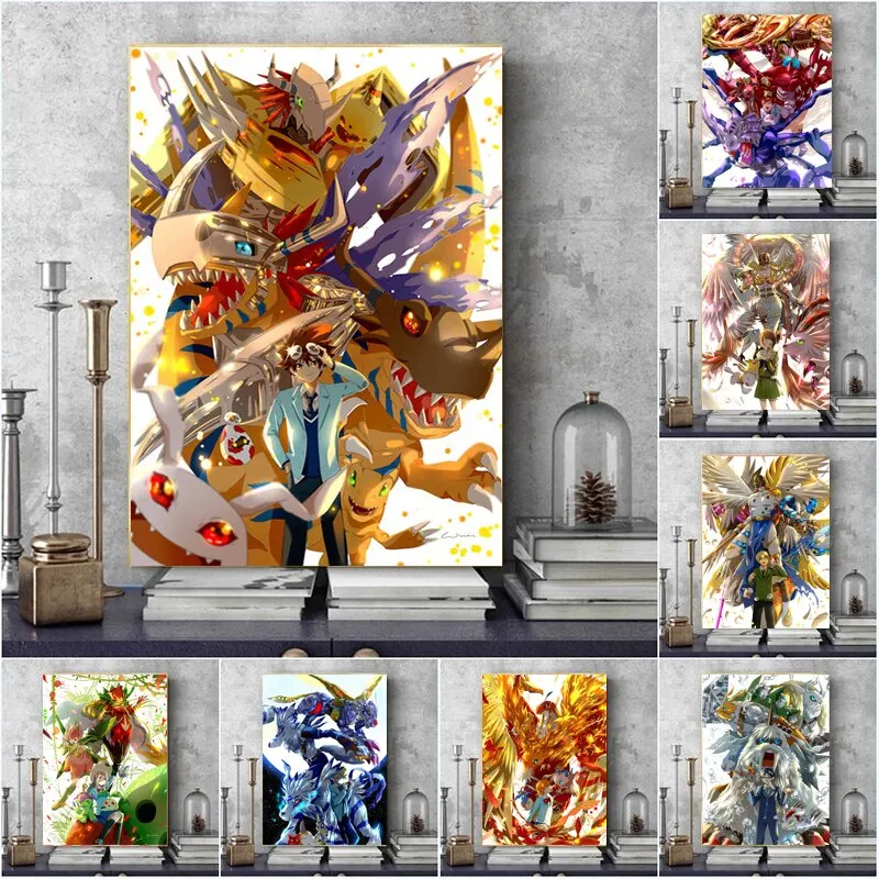 NONE Digimon Adventure Yagami Taichi Agumon Canvas Poster