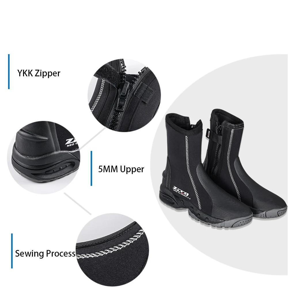 5MM Neoprene Dive Boots Surf Scuba Diving Swimming Shoes Windsurf Underwater Fishing Kitesurf Equipment Beach Shoes Snorkeling