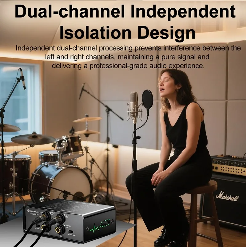 المهنية 2-Way الصوت Lsolator مزيل الحالي XLR الأرض Lsolator لخلاط البث المباشر معدات معالجة الصوت