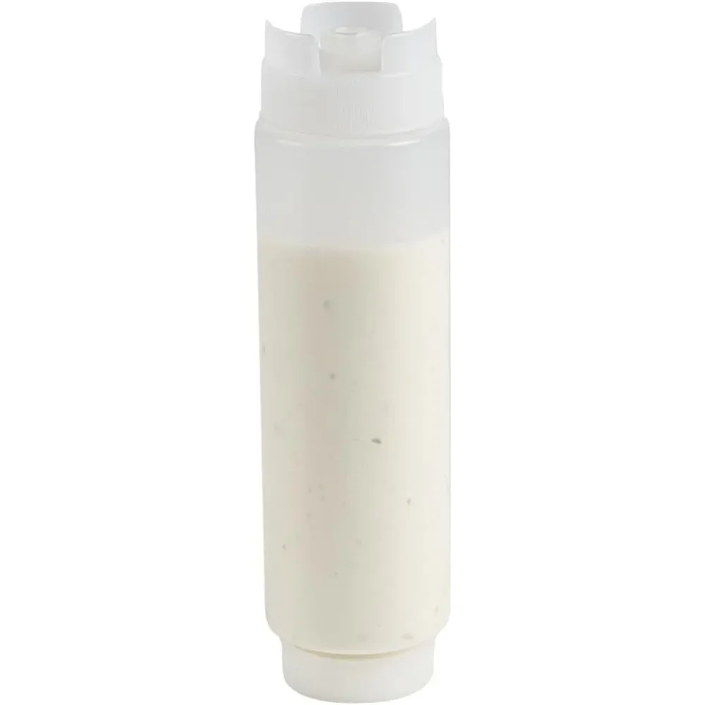 

Restaurant utensils 16 oz Inverted Plastic Squeeze Bottle with Refill and Dispense Caps