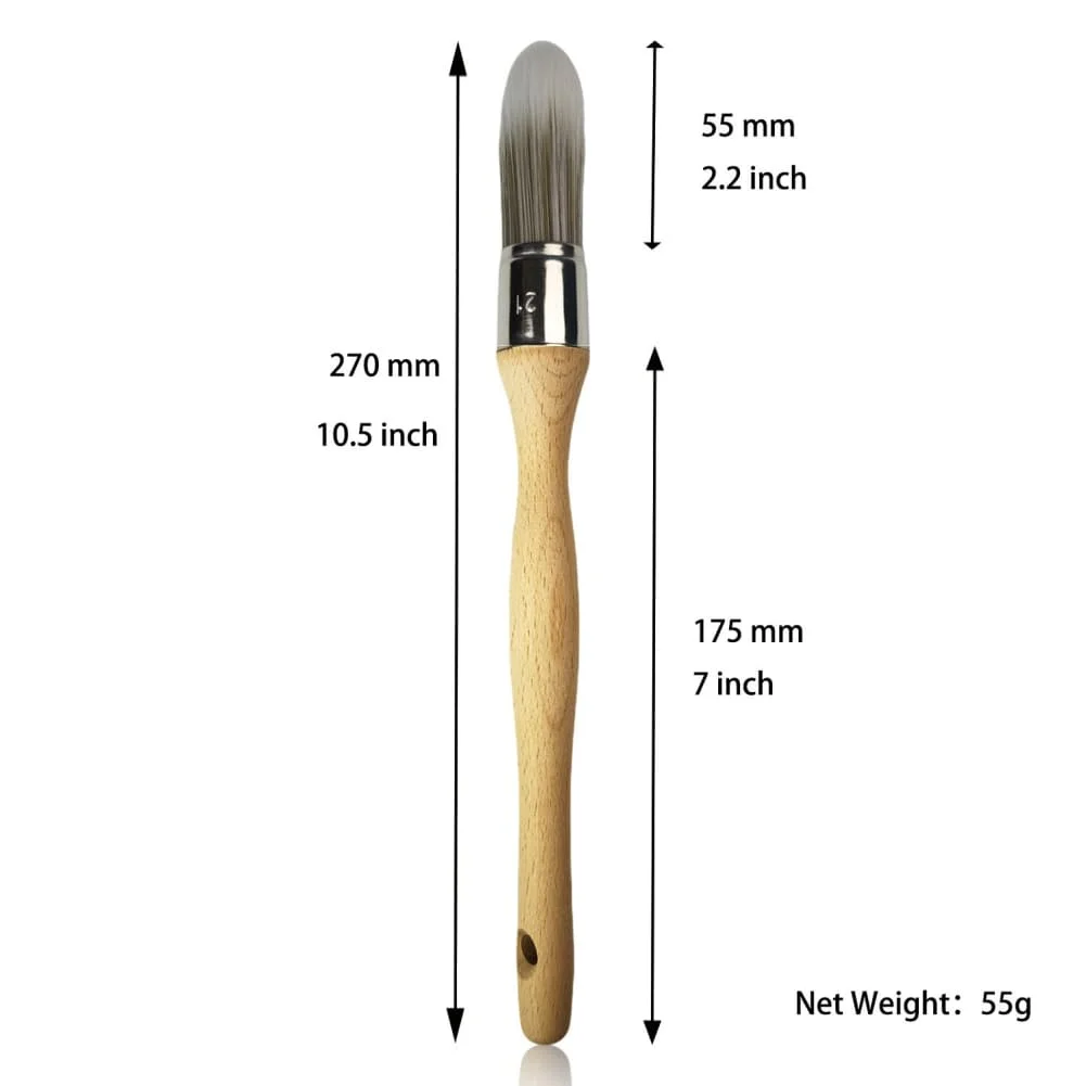 55mm round head car detailing brush for precision cleaning of vents dashboard grooves and fabric upholstery edges